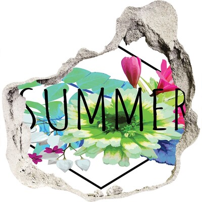 Autocolant de perete gaură 3D Explozia florală a verii