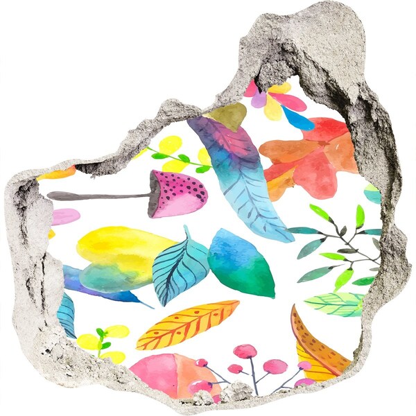 Autocolant de perete gaură 3D Pictură murală cu flori printr-o gaură în perete