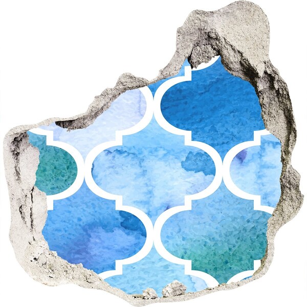 Autocolant de perete gaură 3D Mozaic marin într-o gaură de perete