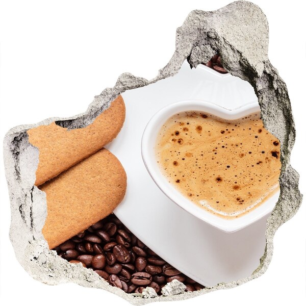 Autocolant gaură 3D Cafea cu fursecuri