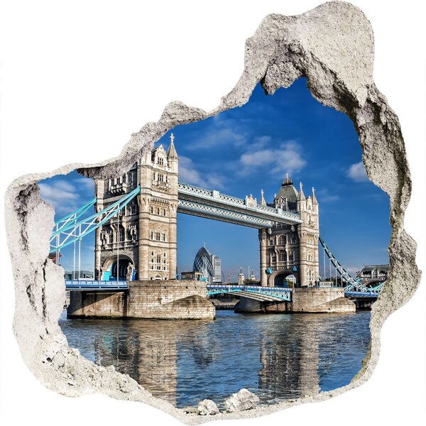 Autocolant un zid spart cu priveliște Tower Bridge din Londra