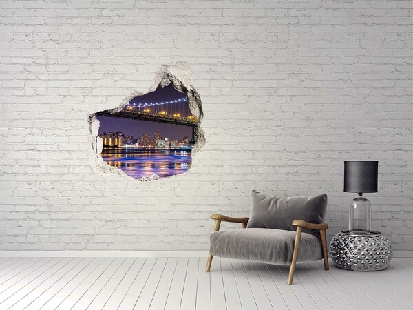 Autocolant 3D gaura cu priveliște Podul în New York City