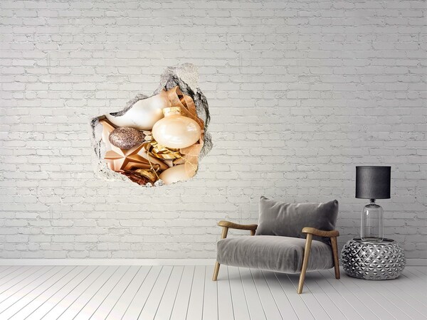 Autocolant 3D gaura cu priveliște Decorațiuni de Crăciun cu gaură în perete