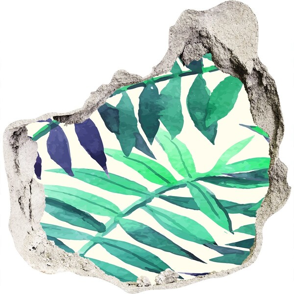 Autocolant de perete gaură 3D Jungla verde din spatele zidului