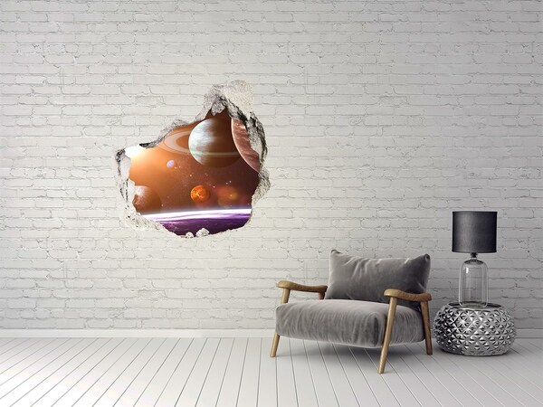 Autocolant 3D gaura cu priveliște Aventură spațială