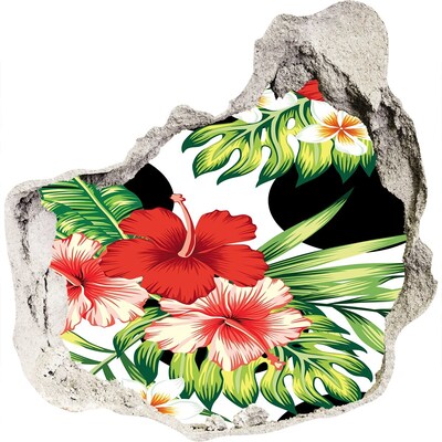 Autocolant un zid spart cu priveliște flori Hawaii