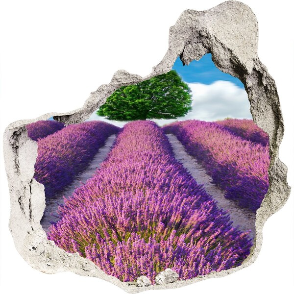 Autocolant de perete gaură 3D câmp de lavandă