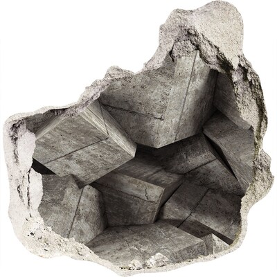 Autocolant de perete gaură 3D Un perete deteriorat cu vedere la un spațiu de beton