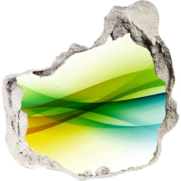 Autocolant gaură 3D Peisaj colorat în spatele zidului