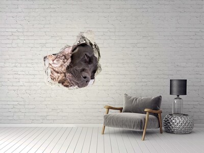 Autocolant 3D gaura cu priveliște Un dulce moment de prietenie