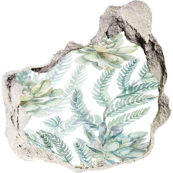 Fototapet un zid spart cu priveliște O oază verde în beton