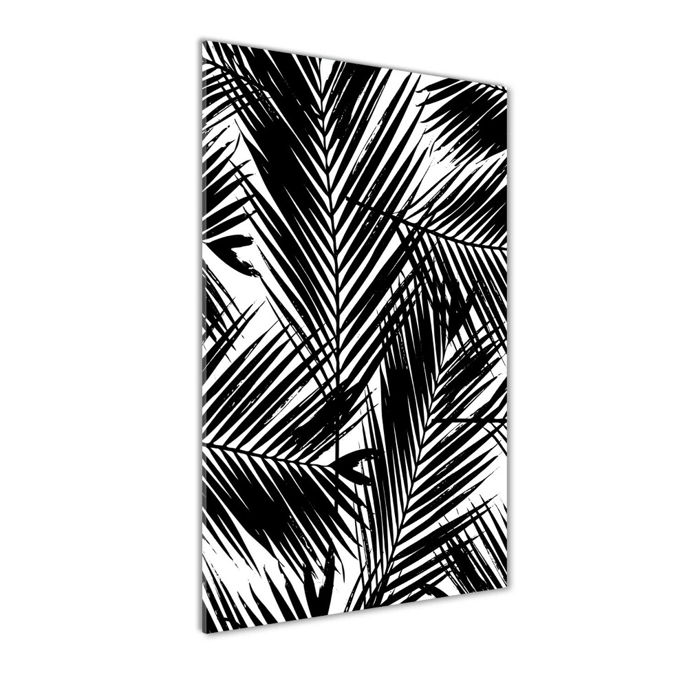 Tablou pe sticlă acrilică frunze de palmier