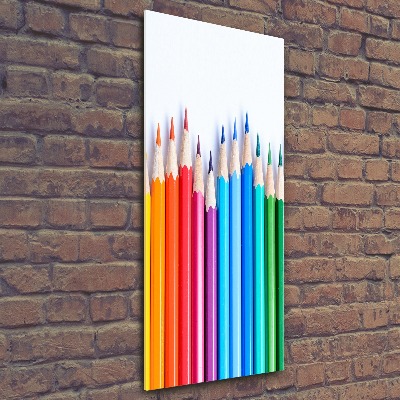 Tablou pe sticlă acrilică creioane colorate