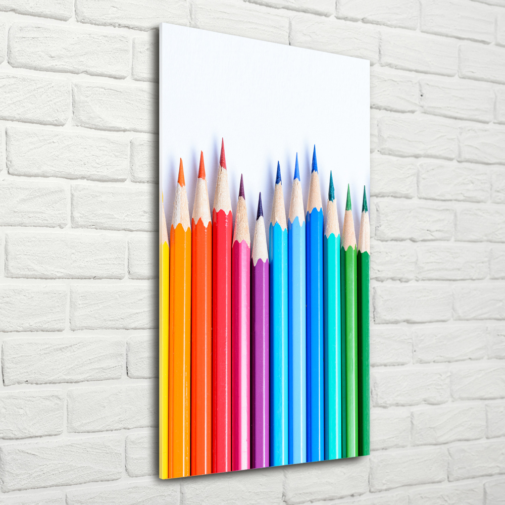 Tablou pe sticlă acrilică creioane colorate