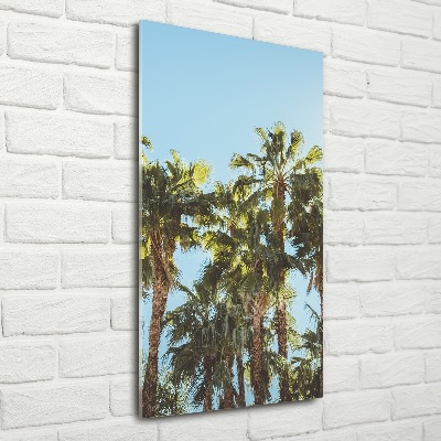 Pictura pe sticlă acrilică palmieri