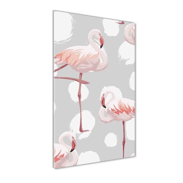 Tablou acrilic Flamingos și puncte