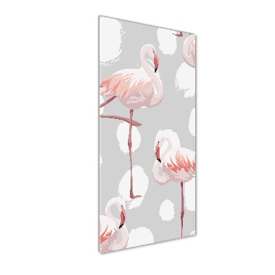 Tablou acrilic Flamingos și puncte