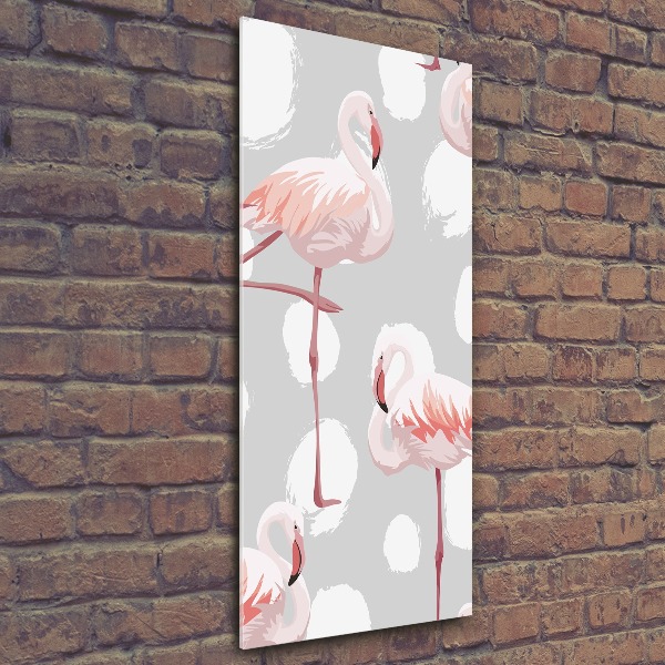 Tablou acrilic Flamingos și puncte