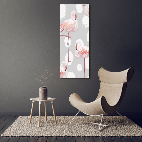 Tablou acrilic Flamingos și puncte