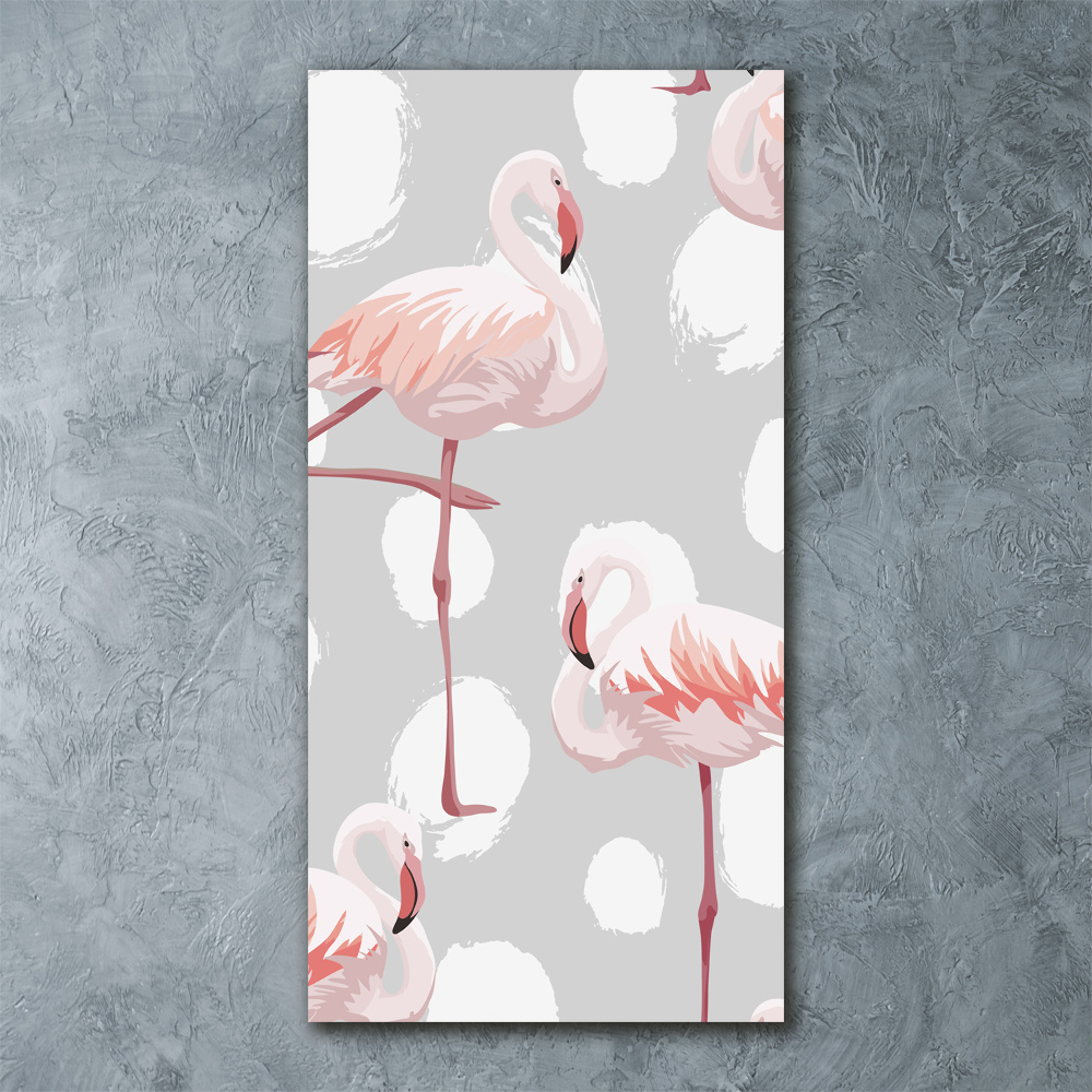 Tablou acrilic Flamingos și puncte