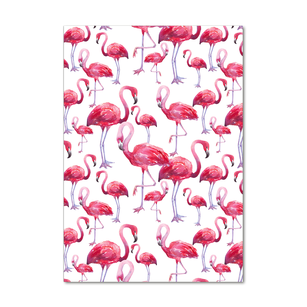 Tablou pe sticlă acrilică Flamingos