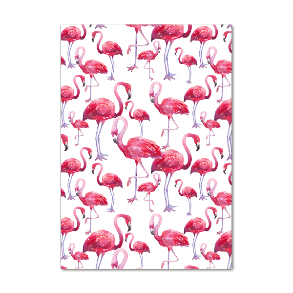 Tablou pe sticlă acrilică Flamingos