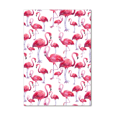 Tablou pe sticlă acrilică Flamingos