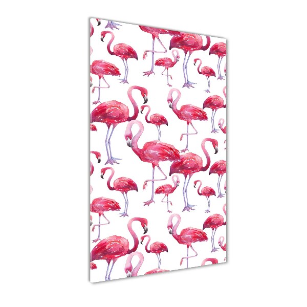 Tablou pe sticlă acrilică Flamingos