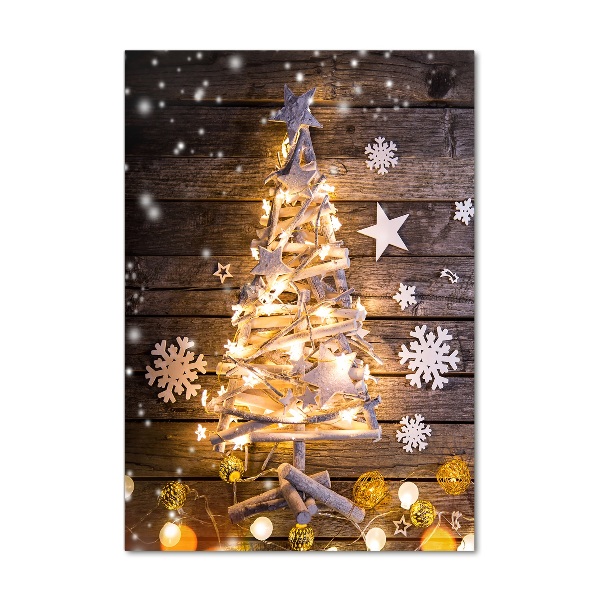 Tablou pe acril pom de Crăciun aprins