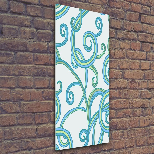 Pictura pe sticlă acrilică spirale abstracte