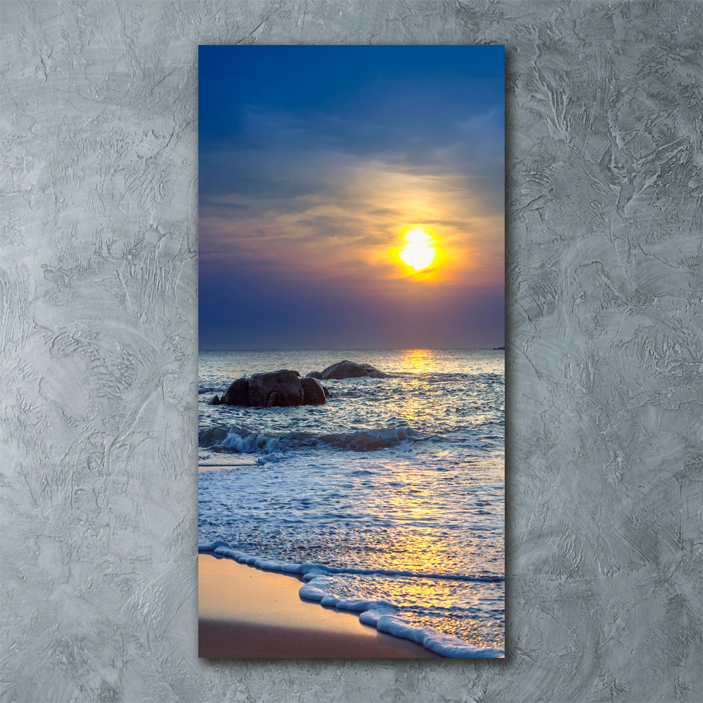 Tablou sticlă acrilică Sunset Beach