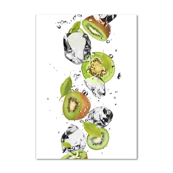 Pictura pe sticlă acrilică Kiwi si apa