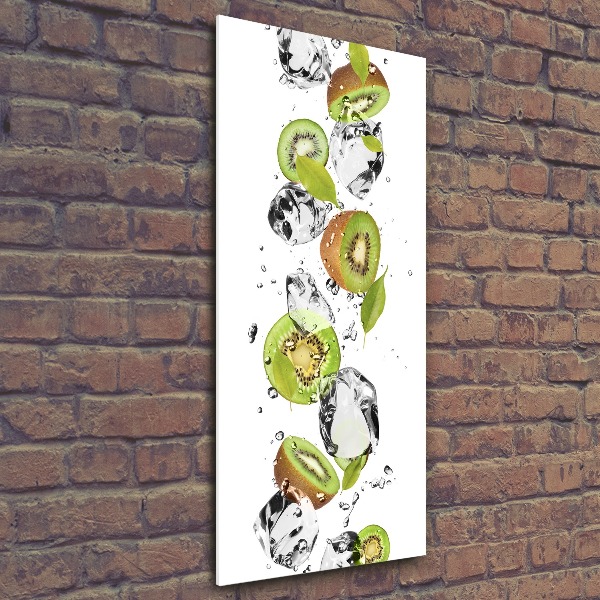 Pictura pe sticlă acrilică Kiwi si apa