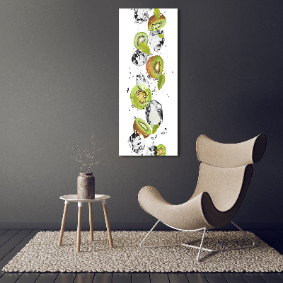 Pictura pe sticlă acrilică Kiwi si apa