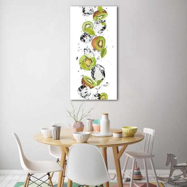 Pictura pe sticlă acrilică Kiwi si apa