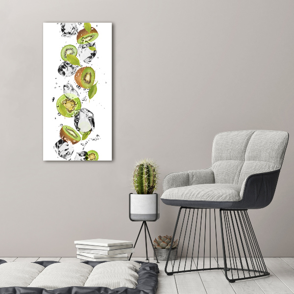 Pictura pe sticlă acrilică Kiwi si apa