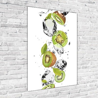 Pictura pe sticlă acrilică Kiwi si apa