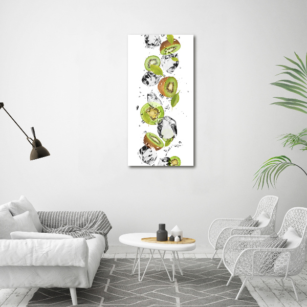 Pictura pe sticlă acrilică Kiwi si apa