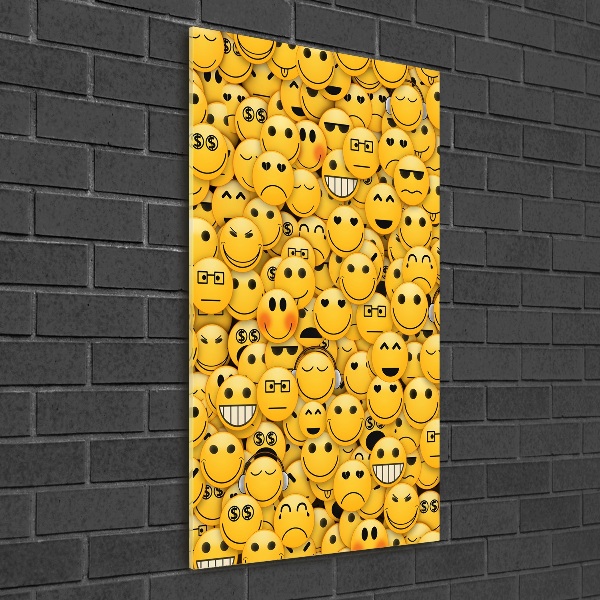 Tablou pe sticlă acrilică emoticoane