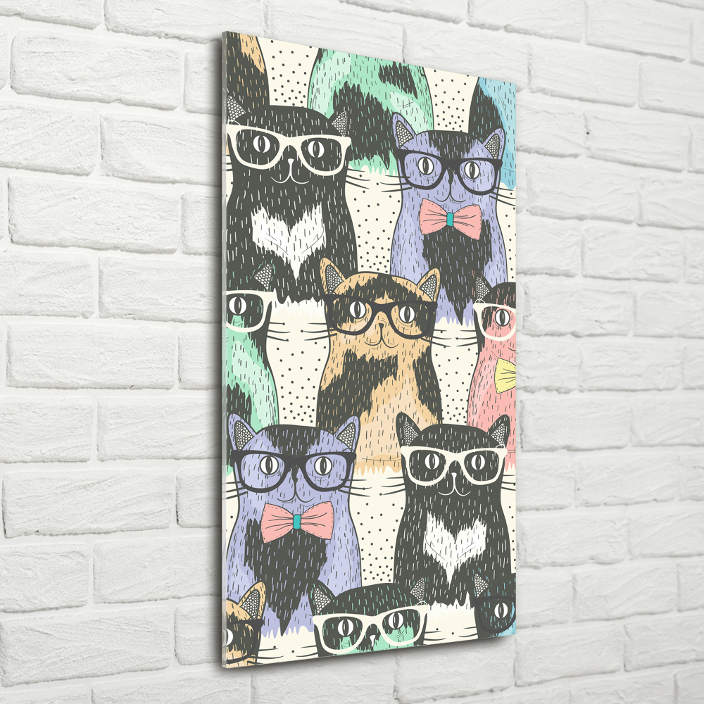 Tablou pe acril pisici ochelari
