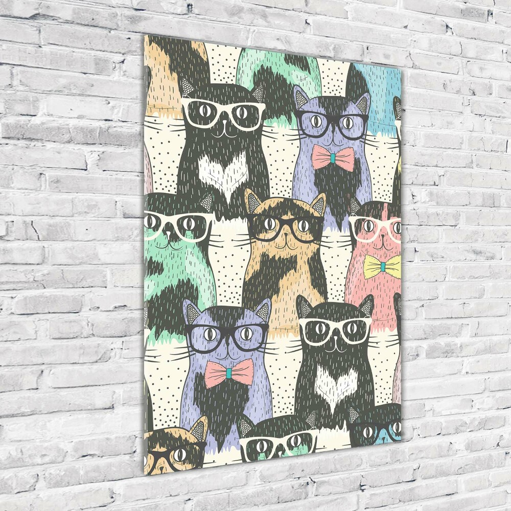 Tablou pe acril pisici ochelari