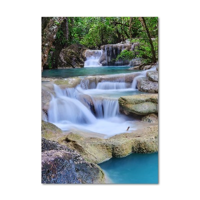 Tablou pe sticlă acrilică cascada Thailanda