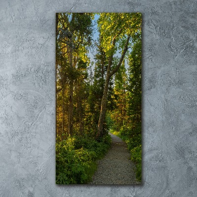 Pictura pe sticlă acrilică Calea în pădure