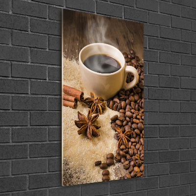 Tablou pe sticlă acrilică ceașcă de cafea