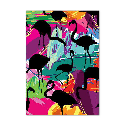 Tablou pe sticlă acrilică Flamingos