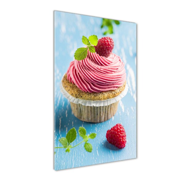 Tablou acrilic cupcake zmeură