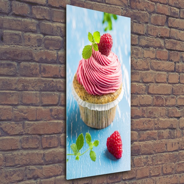 Tablou acrilic cupcake zmeură