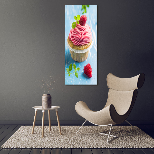 Tablou acrilic cupcake zmeură