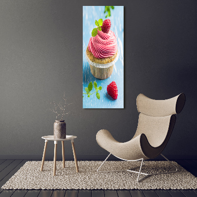 Tablou acrilic cupcake zmeură