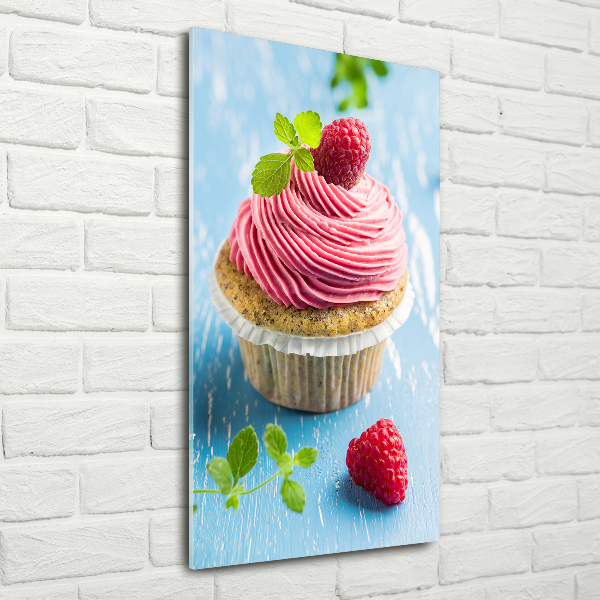 Tablou acrilic cupcake zmeură